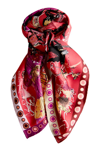 Silketørklæde "Croquis" Lacroix - rød