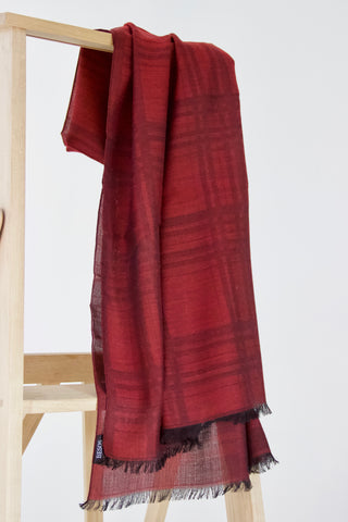 Bordeaux ternet tørklæde i silke og uld