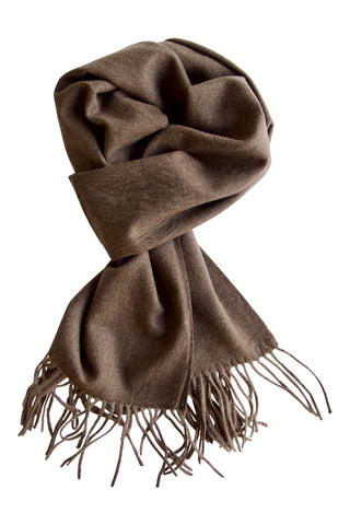Brunt klassisk tørklæde i uld blend